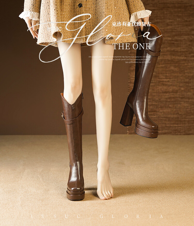 Miękkie, skórzane kozaki do ko – Knee High Boots Women recenzja i cena
