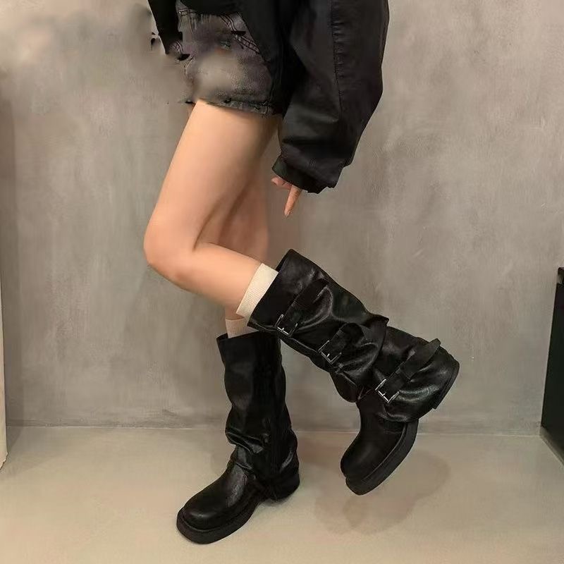 Damskie, plisowane, luźne botk – Knee High Boots Women recenzja i cena